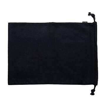 ZENPAC Shoe Bags for Storage, Black Duster Flannel Drawstring Pouch, Washable Breathable Cotton Fabric Cloth for Boots, Travel, Luggage, 12x17 2 Pack