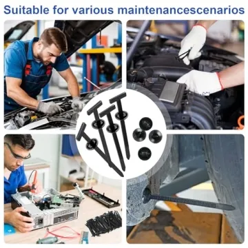 UYYE 200 Pcs Nylon Cable Tie Buckles for Car Repairs