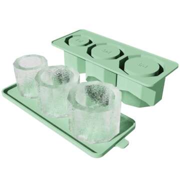 Ice Cube Tray for Tumbler - 3 Pcs Silicone Hollow Cylinder Ice Mold with Lid
