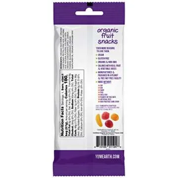 YumEarth Organic Fruit Snacks,Fruit Flavored Snack Packs, Allergy Friendly, Gluten Free, Non-GMO, Vegan, No Artificial Flavors or Dyes 2oz (Pack of 12)