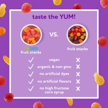 YumEarth Organic Fruit Snacks,Fruit Flavored Snack Packs, Allergy Friendly, Gluten Free, Non-GMO, Vegan, No Artificial Flavors or Dyes 2oz (Pack of 12)