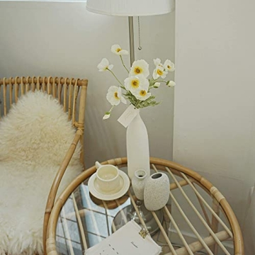 Kamang Poppy White Silk Flower - Realistic Artificial Decor