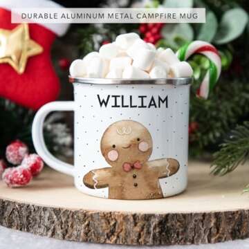 Personalized Gingerbread Kids Coffee Mug for Holidays