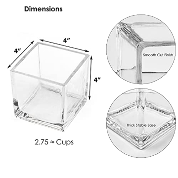 CYS EXCEL Glass Cube Vase - Perfect Centerpiece for Events