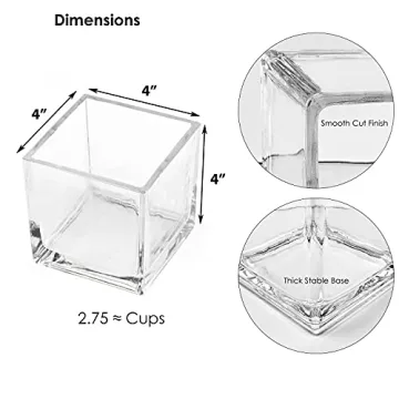 CYS EXCEL Glass Cube Vase - Perfect Centerpiece for Events