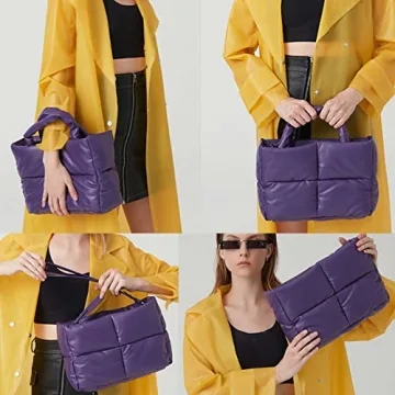 Women's Quilted Puffer Bag - Soft, Durable Winter Shoulder Handbag