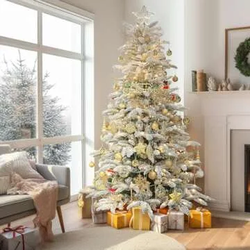 SHareconn 100pcs Christmas Tree Decorations Ornaments Set, Shatterproof Plastic Baubles Decorative Balls for Xmas Tree Decor Holiday Wedding Party, Gold