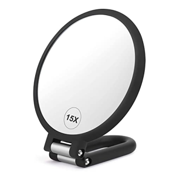 Double Sided Handheld Makeup Mirror – 1X/15X