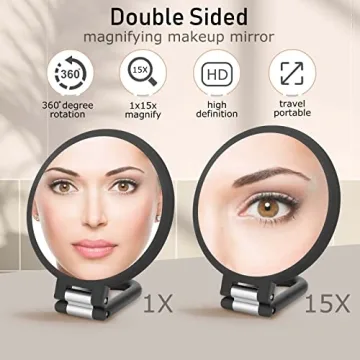 Double Sided Handheld Makeup Mirror – 1X/15X