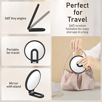 Double Sided Handheld Makeup Mirror – 1X/15X