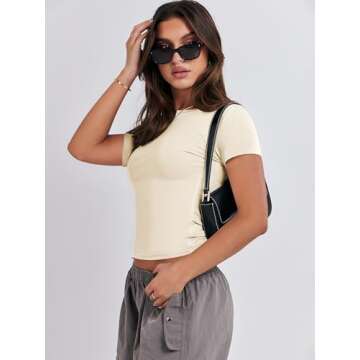 ANRABESS Women's 3 Pack Fitted Crop Tops for Summer