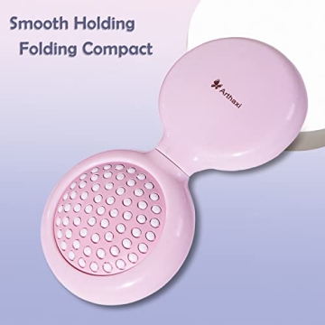 Compact Arthaxi Hair Brush with Mirror for On-the-Go Style