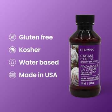 LorAnn Cream Cheese Bakery Emulsion, 4 ounce bottle