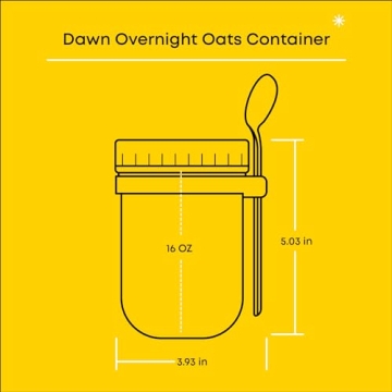 JoyJolt 3-Pack Overnight Oats Jars Eco-Friendly Meal Prep