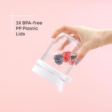 JoyJolt 3-Pack Overnight Oats Jars Eco-Friendly Meal Prep