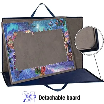 Lavievert 1000 Pieces Jigsaw Puzzle Board with Padded Cover, Portable Puzzle Case with 4 Sorting Trays, Puzzle Caddy Puzzle Storage Saver with Non-Slip Surface for Adults and Kids
