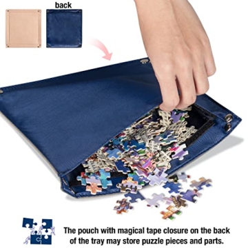 Lavievert 1000 Pieces Jigsaw Puzzle Board with Padded Cover, Portable Puzzle Case with 4 Sorting Trays, Puzzle Caddy Puzzle Storage Saver with Non-Slip Surface for Adults and Kids