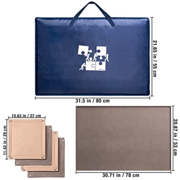 Lavievert 1000 Pieces Jigsaw Puzzle Board with Padded Cover, Portable Puzzle Case with 4 Sorting Trays, Puzzle Caddy Puzzle Storage Saver with Non-Slip Surface for Adults and Kids