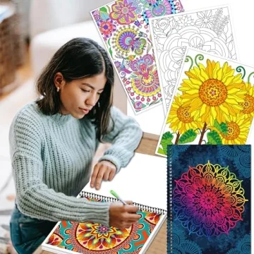Kalysky Adult Coloring Books Set:3 Coloring Books for Adults Animal Flowers & Other Themes Designs.Coloring Books for Adults to Relax and Relieve Anxiety