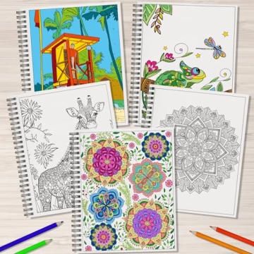 Kalysky Adult Coloring Books Set:3 Coloring Books for Adults Animal Flowers & Other Themes Designs.Coloring Books for Adults to Relax and Relieve Anxiety