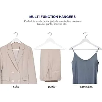 Amber Home White Wooden Hangers for Elegant Closet Organization