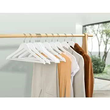 Amber Home White Wooden Hangers for Elegant Closet Organization