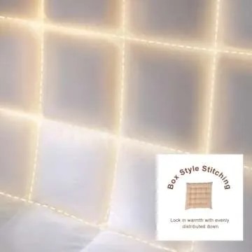 DOWNSTORIA Feather Down Fiber Comforter Queen Size, Ultra Soft 100% Cotton Duvet Insert, Luxurious Hotel Collection White Fluffy Bedding Comforters, All Season Medium Warmth 90 x 90 Inch.