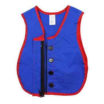 Childrens Factory Manual Dexterity Vests - Versatile Button & Zipper Vest for Ages 3-7