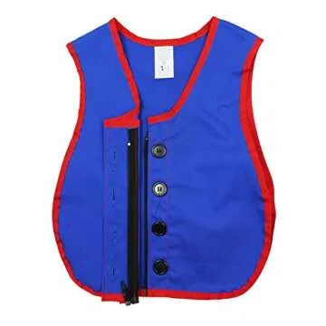Childrens Factory Manual Dexterity Vests - Versatile Button & Zipper Vest for Ages 3-7