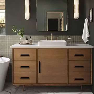 goldenwarm Kitchen Cabinet Knobs Black Cabinet Hardware - LSJ22BK Square Cabinet Knobs for Kitchen Cabinets Modern Cabinet Hardware Knobs for Bathroom, Closet, Wardrobe, 15 Pack