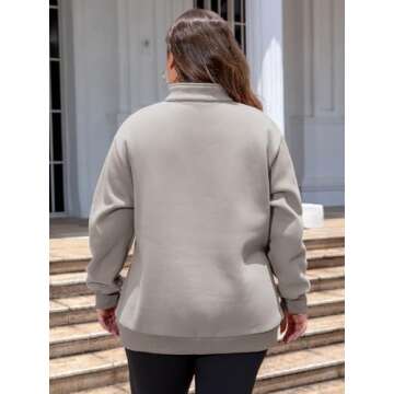 Chulianyouhuo Plus Size Half Zip Pullover for Women