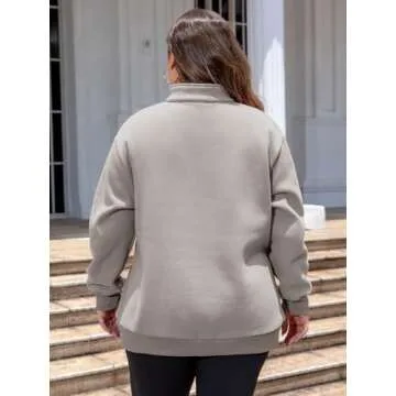 Chulianyouhuo Plus Size Half Zip Pullover for Women