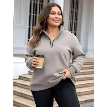 Chulianyouhuo Plus Size Half Zip Pullover for Women