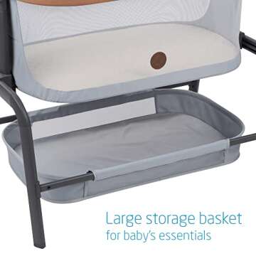 Maxi-Cosi Iora Bedside Bassinet, 4 Height Positions to Choose from?, Essential Grey