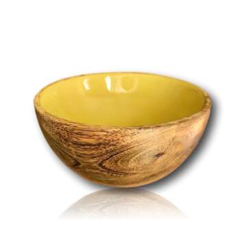 Kauri Mini Mango Wood Bowl 4" Set Design | Wooden Bowls for Decor, Snacks, Rice, Dip, Soup, and Salads | Set of 4