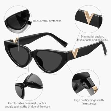 Stylish Cat Eye Sunglasses for All – Retro UV Protection