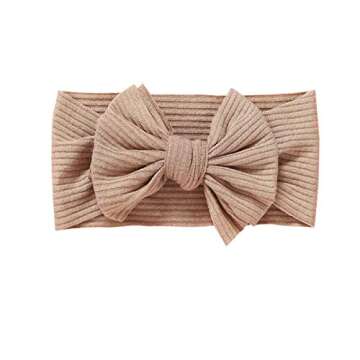Huuflyty Super Stretchy Soft Baby Girls Headbands with Bows Handmade Hair Accessories Stretchy Hairbands for Newborn Infant Toddler (SW117-8PCS, 1-8Years)