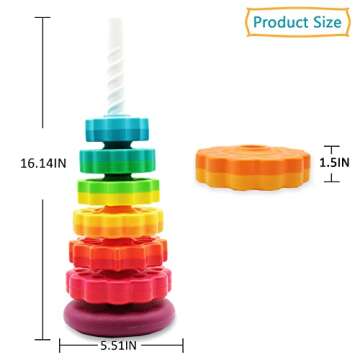 LBAIBB (1 PCS) Spinning Stacking Toys,Spin Toys ABS Plastic and Color Rainbow Design,Focus on Childr...