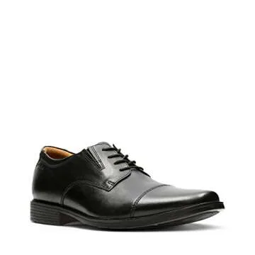 Clarks Men's Tilden Cap Oxford, Black Leather, 13 M US