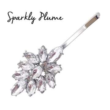 5-Pack Vintage Crystal Decorative Bobby Pins Hair Accessories Silver Tone Women