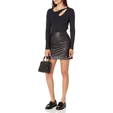 Aiden Vegan Leather Mini Skirt for Women in Black