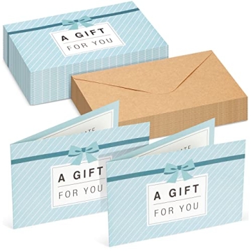 36 Pack Blank Gift Certificates with Envelopes for Small Business