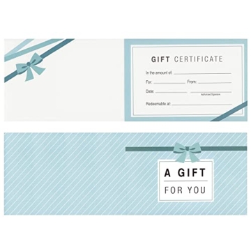 Custom Gift Certificates with Envelopes for Small Business