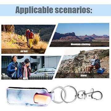 Pengxiaomei 3 Pcs Chapsticks Holder Keychain Stocking Stuffers for Women Lip Balm Holder Chapsticks Keychain Holder for Lipstick (Pink, Blue, Grey)