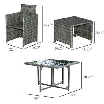 Stylish Outsunny 9 Piece Outdoor Dining Set for All