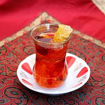 Gold Rock Candy Saffron flavor 1 Ib Sugar Rock Candy for Tea, Coffee, Matcha and All Your Favorite Beverages Gold Crystal Rock Candy