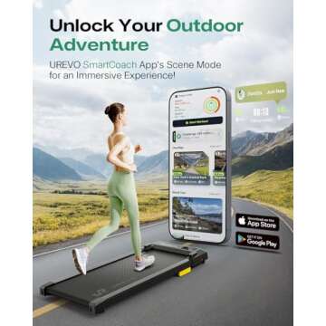 UREVO Walking Pad, Treadmills for Home Small, Under Desk Treadmill with 265 Lbs Capacity, APP Suppor...