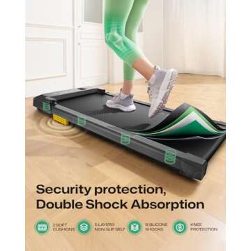 UREVO Walking Pad, Treadmills for Home Small, Under Desk Treadmill with 265 Lbs Capacity, APP Supported, Portable Walking Treadmill