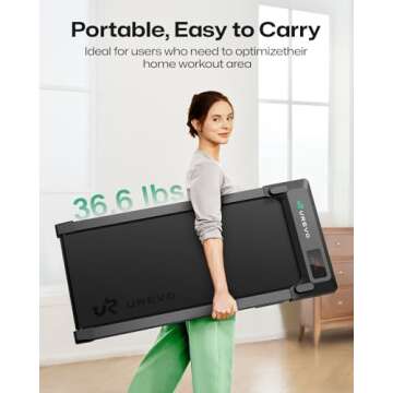 UREVO Walking Pad, Treadmills for Home Small, Under Desk Treadmill with 265 Lbs Capacity, APP Supported, Portable Walking Treadmill