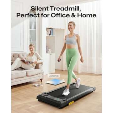 UREVO Walking Pad, Treadmills for Home Small, Under Desk Treadmill with 265 Lbs Capacity, APP Supported, Portable Walking Treadmill